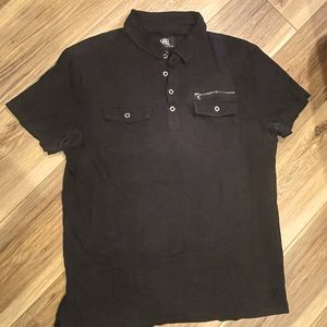 Rock & Republic black double pocket polo
